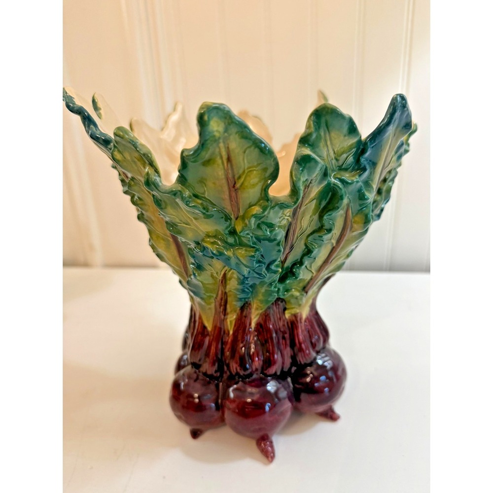 18 Carrots Laura Kelly Beet Bunch Vase Utensil Holder Blue Sky Clayworks - Picture 4 of 6